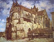 Jean-Antoine Watteau, The church at Moret,Evening